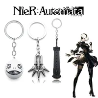 Porte-clés Anime NieR Automata 2B YoRHa No.2 Type B Beastlord Sword Oddity Emil Pendentif Porte-clés Femmes Hommes Porte-clés de voiture Bijoux
