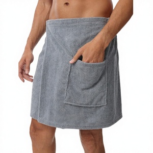 Toalla de <span class=keywords><strong>Sauna</strong></span> para Hombre con Logotipo Bordado Personalizado, 100% Algodón, con Botones y Bolsillo, Color Sólido, Secado Rápido, para Uso en Casa, Spa o Gimnasio - Product Image 4