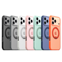 Coque de téléphone magnétique mate translucide anti-traces de doigts avec support rotatif pour iPhone 18 Pro Max, compatible iPhone 18 et 17