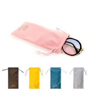 Custom Logo Recyclable Soft Velvet Sunglasses Bag with <b>Drawstring</b> for Glasses Watches Necklaces Rings <b>Bracelets</b> Gemstone Storage - Product Image 5