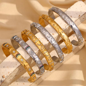 Avrupa amerikan ins-tarzı moda benzersiz High-End çok yönlü kadın takı seti paslanmaz çelik kaplama 18K altın zirkon - Product Image 1