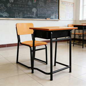 Muebles Escolares Más Vendidos, Juego de Escritorio y Silla Individual de Madera, Sillas Negras <span class=keywords><strong>para</strong></span> <span class=keywords><strong>el</strong></span> Estudio Diario y Actividades de los Estudiantes - Product Image 3