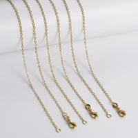 Chaîne de collier en laiton plaqué or 18 carats et rhodium, 100 pièces/sac, vente en gros, pour la fabrication de bijoux