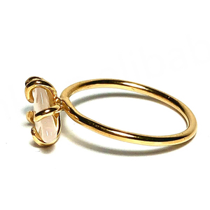 Ensemble de bagues de mariage en argent sterling 925 avec pierre de lune et quartz rose brut - Product Image 5