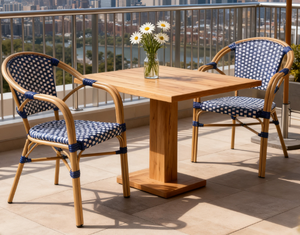 Garden Furniture Outdoor Rattan Wicker French Bistro <strong>Chair</strong> <strong>Bamboo</strong> Finish Rattan <strong>Chair</strong> - Product Image 6