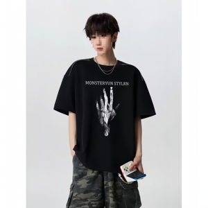 T-shirt imprimé col rond style urbain 2026, 280 grammes, coton biologique, séchage rapide, respirant, écologique, <span class=keywords><strong>pour</strong></span> hommes et femmes, vente en gros - Product Image 3