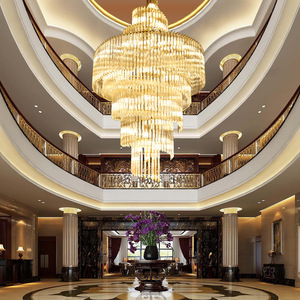 Lámpara de araña LED de diseño nórdico personalizada, venta al por mayor de cristal, hoteles de lujo, bodas, escaleras, restaurantes, bares, espacios interiores, villas - Product Image 4