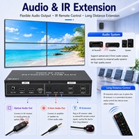 Contrôleur de mur vidéo HDMI 4K60Hz 2x2, processeur de mur vidéo, lecture multimédia USB, modes de mur vidéo multiples