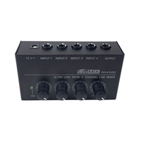 MH400 Mélangeur de ligne portable à faible bruit 4 canaux Interface audio pour microphones Mélangeur de casque Instruments de musique