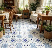Carrelage Géométrique Diamant Marocain 100x100mm Émaillé Résistant à l'Usure pour Sol Intérieur Garantie 3 Ans