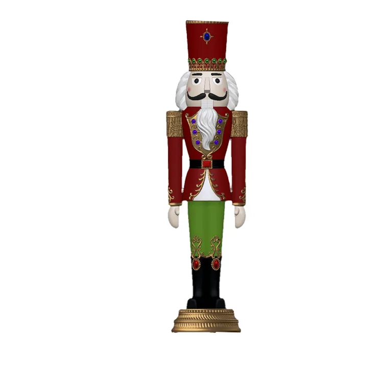 Xmas theo mùa trang trí nội thất cuộc sống lớn kích thước nhựa sợi thủy tinh Mult LED giáng sinh nutcracker