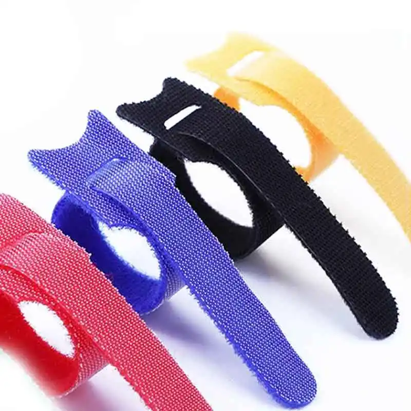 10/30/50/100PCS fascette per cavi rilasciabili fascette per cavi riutilizzabili in plastica colorata Nylon Loop Wrap Zip Bundle fascette per cavi di tipo T