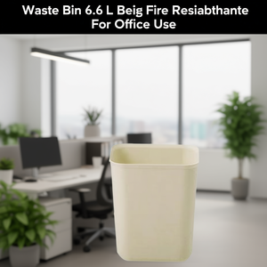Cestino per Rifiuti 6,6 L Beige Resistente al Fuoco per Uso Ufficio - Product Image 3