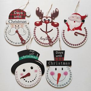 Calendrier <span class=keywords><strong>de</strong></span> l'Avent en bois en forme <span class=keywords><strong>de</strong></span> bonhomme <span class=keywords><strong>de</strong></span> neige, compte à rebours <span class=keywords><strong>de</strong></span> Noël, ornement suspendu rond <span class=keywords><strong>et</strong></span> durable, décoration créative pour la maison, fêtes - Product Image 2