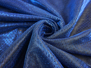 Tul estrellado azul real unido con tela satinada brillante para vestido de moda - Product Image 5
