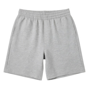 Shorts Bermuda décontractés pour hommes, gris uni, 100 % coton, taille mi-haute, tricotés, avec cordon de serrage, séchage rapide, respirants, pour l'été - Product Image 1