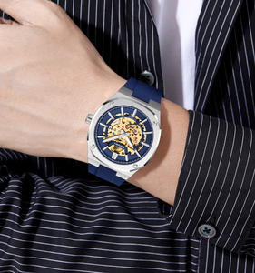 Luxury casual <b>automatic</b> mechanical <b>watch</b> customization Unique <b>skeleton</b> design in Various colors with skin friendly silicone - Product Image 2