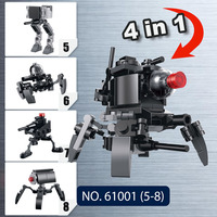 DELO TOYS Bloques de Construcción de Plástico, Ladrillos de Construcción, Uno de los 4 Robots Espaciales Combinables en 1, Modelo DIY para Niños (61001-1)