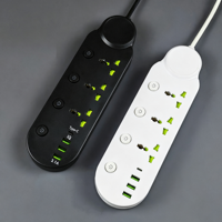 Multiprise électrique industrielle avec ports USB-C et prises universelles, ensemble cadeau, rallonge multiprise électrique africaine standard britannique