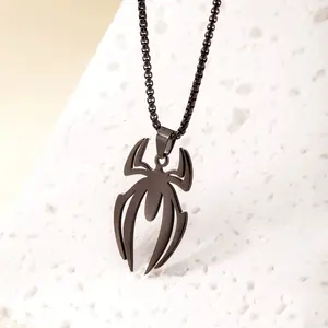เครื่องประดับแฟชั่นสเตนเลสแบบไม่ซีดจางสำหรับผู้ชายฮิปฮอปสร้อยคอจี้รูปสัตว์สร้อยคอแมงมุม - Product Image 6