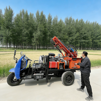 Machine de forage de puits d'eau mobile à haute efficacité, 300 m, haute performance, montée sur 3 roues
