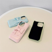 Étui de téléphone créatif 3D en forme de papillon, couleur unie, adapté à l'iPhone 16 Promax, étui à bulles, anti-chute, TPU