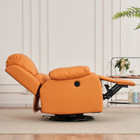 Sillón de Masaje Eléctrico Individual Tipo Cabina, Silla de Descanso con Función de Balanceo, Tapicería de Tela Multifuncional, Madera