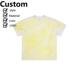 เสื้อผ้าผู้ชายฤดูร้อนน้ำหนักเบา 160gsm ไซส์ใหญ่พิเศษ ผ้าฝ้าย 100% ซักย้อมสีแบบแอซิดวอช  โลโก้ปรับแต่งได้ - Product Image 1