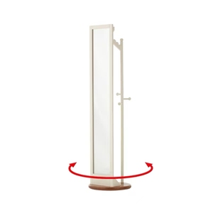 Porte-manteau rotatif pliable en bois massif avec miroirs de maquillage/essayage pour chambre, salon et salle de bain - Product Image 4