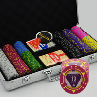 Jetons de Poker en métal classiques, Texas, personnalisés, avec boîte en Aluminium argenté