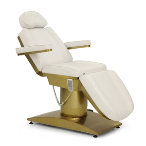 Luxe Schoonheidssalon Gebruiken Wit Goud Pu Lederen Kussen Multifunctioneel Elektrische Massagestoel Gezichtsmassagebed - Product Image 4