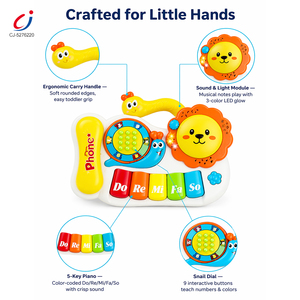 Mini Piano Électrique Chengji, Jouet Musical Sensoriel, Lumières LED Interactives, Lion et Escargot Colorés Mignons, Jouets Téléphone d'Activité pour Tout-petits - Product Image 3