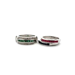 Món quà sinh nhật cho tự nhiên của cô Emerald <span class=keywords><strong>Ruby</strong></span> & Mỹ kim cương có thể thay đổi Vòng thấp moq 925 rắn bạc trang sức tốt nhất bán chạy nhất - Product Image 1