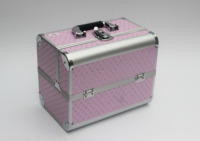 Valise à cosmétiques à double plateau, petite valise à cosmétiques en aluminium