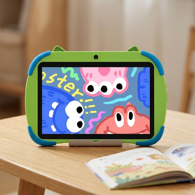 Kids Educational Tablet Android 16 4GB RAM 64GB ROM 10.1 Inch HD 800x1280 IPS Display Drop Resistant Case Animal Design