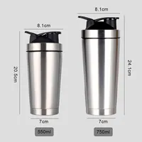 Grosir kustom Logo pengocok logam baja nirkarat Protein minuman beralkohol air botol koktail botol air