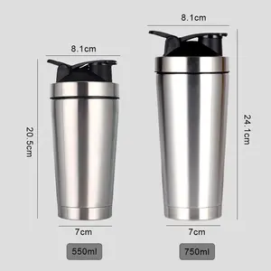 Grosir kustom Logo pengocok logam baja nirkarat <span class=keywords><strong>Protein</strong></span> minuman beralkohol air botol koktail botol air - Product Image 2