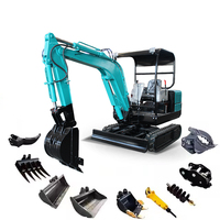 Excavator Mini 3,5 Ton dengan Attachment Trencher untuk Pemasangan Kabel dan Lanskap