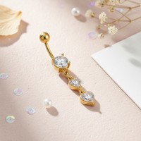Bijou d'oreille en acier chirurgical HGC 316L avec zircon pour nombril