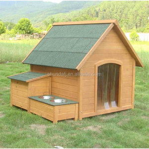 Casa para Perros de Madera SDD0405 con Comederos y Almacenamiento, para Uso en Exteriores en Todas las Estaciones, con Diseño Impreso en Varios Tamaños - Product Image 6