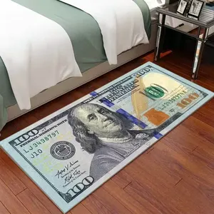 Soft & Fluffy USA Dollar 100 Bill Area Rug Printed Money Shape Rug Die Cut Carpets 3d Runner Rugs