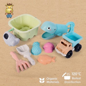 Wholesale Wheat Straw Beach Toys 9pcs <b>Kids</b> Sand Toy Set with Backpack Bucket Dump Truck Whale <b>Watering</b> <b>Can</b> Eco-Friendly Bulk - Product Image 3