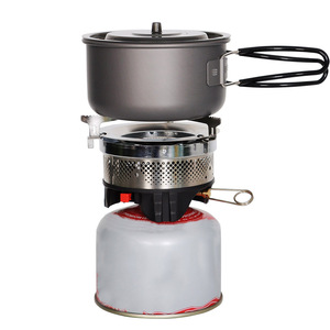 Portable Windproof Camping <b>Stove</b> With Ignition 3-5L High Altitude Outdoor Cooking Set Black Gas Burner - Product Image 1