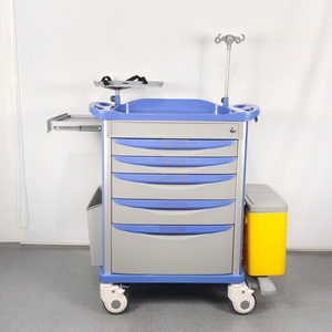 Chariot médical d'urgence en <span class=keywords><strong>plastique</strong></span> ABS GUANGHUA GH-650A1 pour hôpitaux, à prix abordable, pour le transport de médicaments et la surveillance des patients - Product Image 4