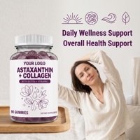 Complément alimentaire en bonbons gélifiés au collagène pour femmes, avec astaxanthine, pour les os, les articulations, la peau, les cheveux et les ongles, pour adultes, 90 gummies, 270g, OEM ODM