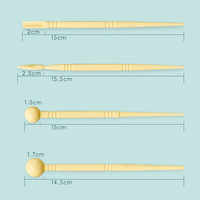 4 pièces fleur pétale bâton fait à la main en plastique argile ensemble d'outils Fondant fleur bâton poterie argile outil avec indentation pour fournitures d'art