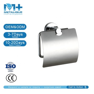 Metalique 50011-CR <span class=keywords><strong>Portarotolo</strong></span> per Carta Igienica con Mensola, Supporto per Rotolo di Carta Igienica da Bagno in Acciaio Inox Montato a Parete, Cromato - Product Image 1