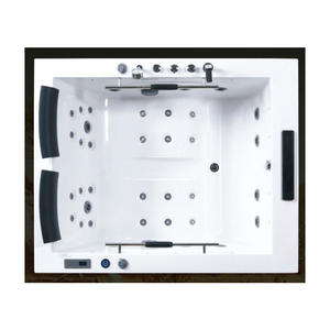 De lujo de dos personas de luz led acrílico masaje jacuzzi gota construido en el aire bañeras con TV - Product Image 2