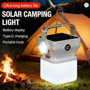 Linterna Solar de Emergencia para Camping, Recargable, Doble Carga USB-C, Pantalla, 3 Modos de Iluminación, IP65 Impermeable, Ligera - Product Image 2