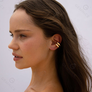 <span class=keywords><strong>Orecchini</strong></span> a clip Gemnel non forati, a cupola spessa, placcati oro 18K, senza piercing, a clip per l'orecchio - Product Image 3
